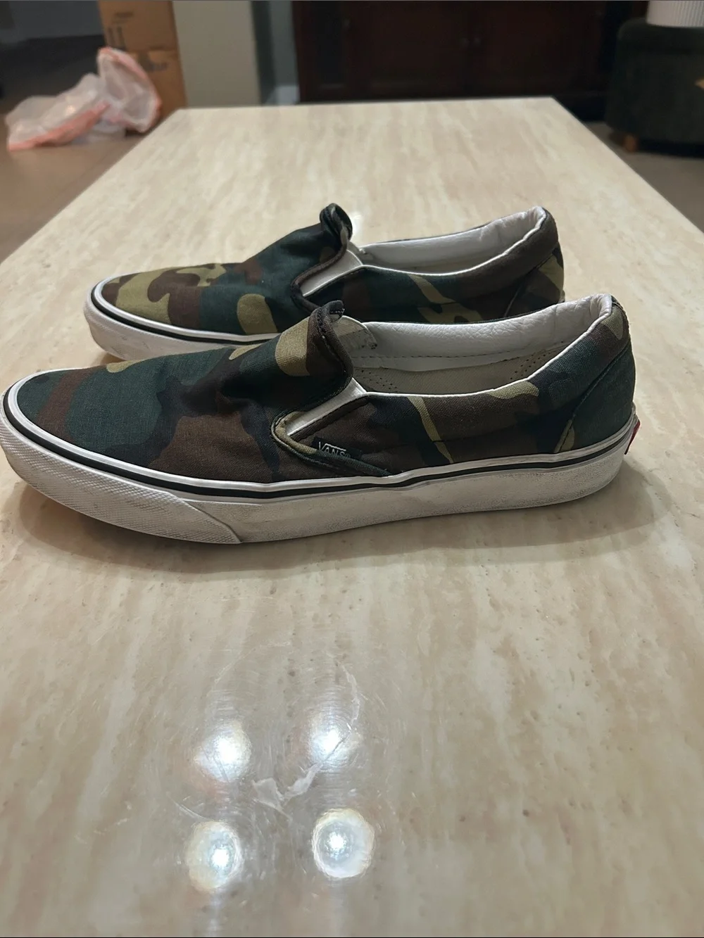 Vans Woodland Camo Slip-On Sneakers - Green & Brown